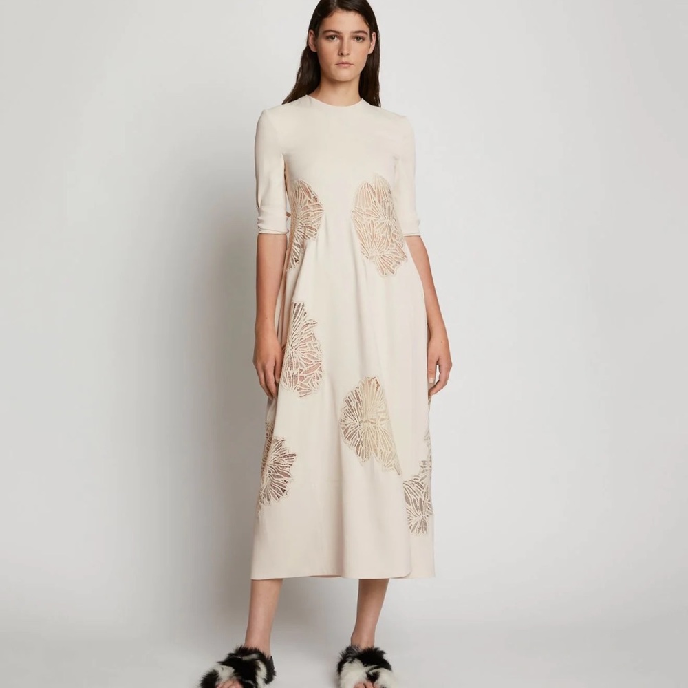 Proenza Schouler Embroidered Matte Satin Dress
